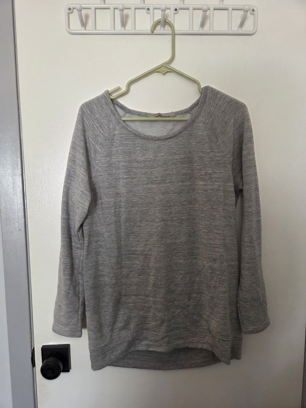 Athleta Heather Gray Modal Blend Long Sleeve Pullover Sweatshirt Sz S